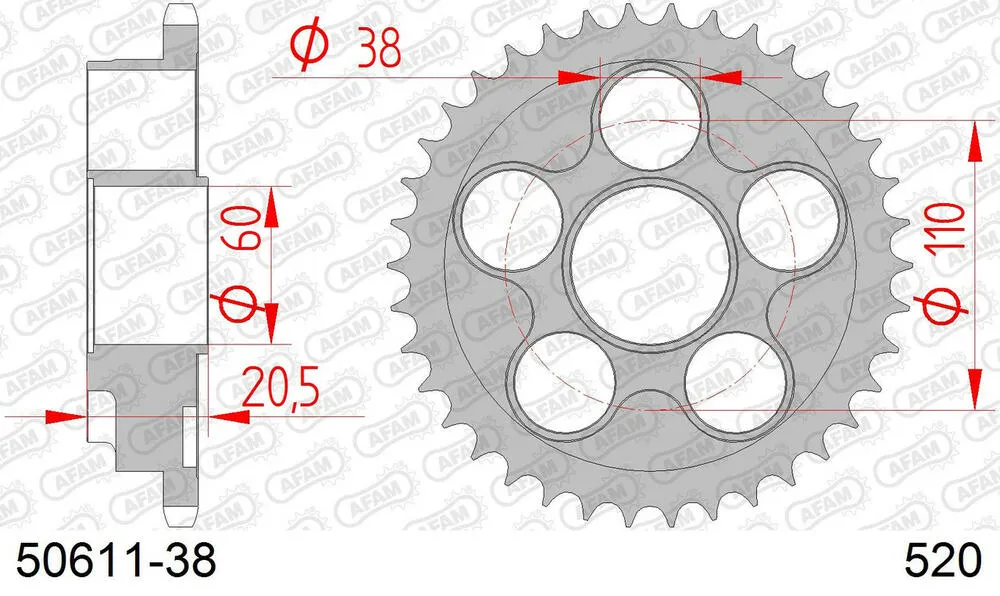 AFAM Kettensatz Stahl 520 XHR2-G 14x38 - Ducati 748 Biposto 1995-02 - 05077242