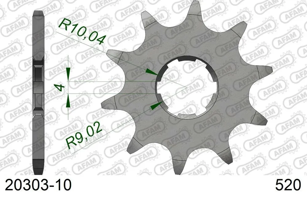 20303-10 AFAM Kettensatz Aluminium 520 MR2-G 10x40 - Montesa 314 R 1994-96 - 07830678