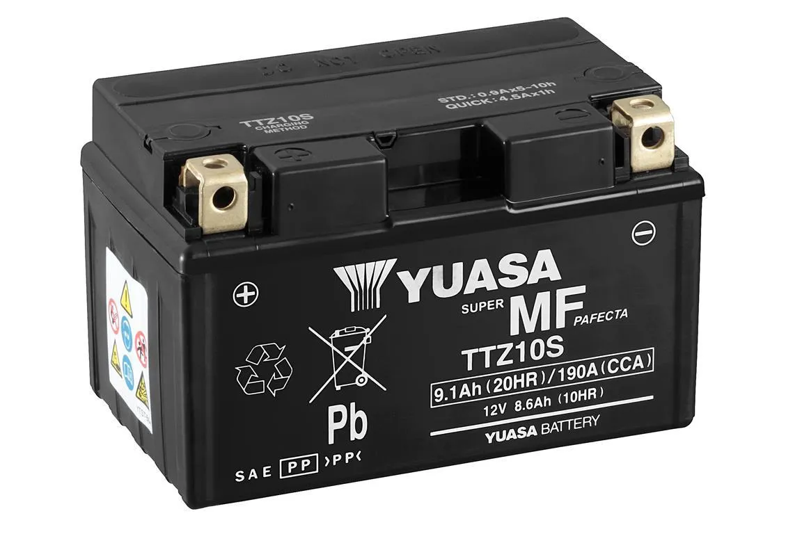 Yuasa TTZ10S-BS AGM Batterie 12V 10 AH (CP) mit Säurepack Yuasa TTZ10S AGM Batterie 12V 10 AH (WC) ab Werk gefüllt