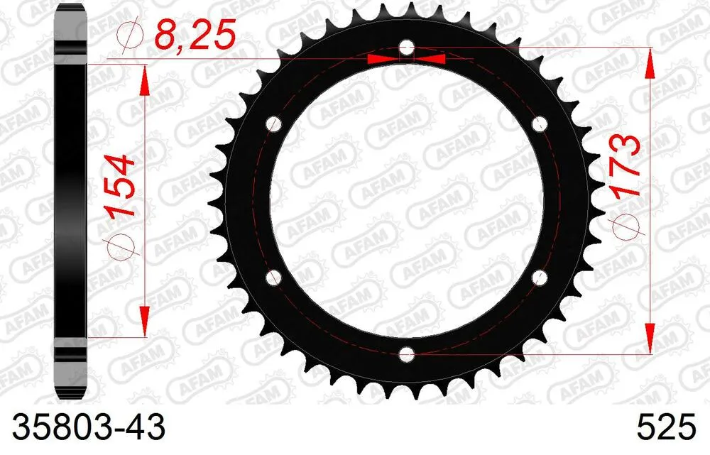35803-43 AFAM Kettensatz Stahl 525 XSR2-G 16x43 - Aprilia RST 1000 Futura 2001-04 - 03589200