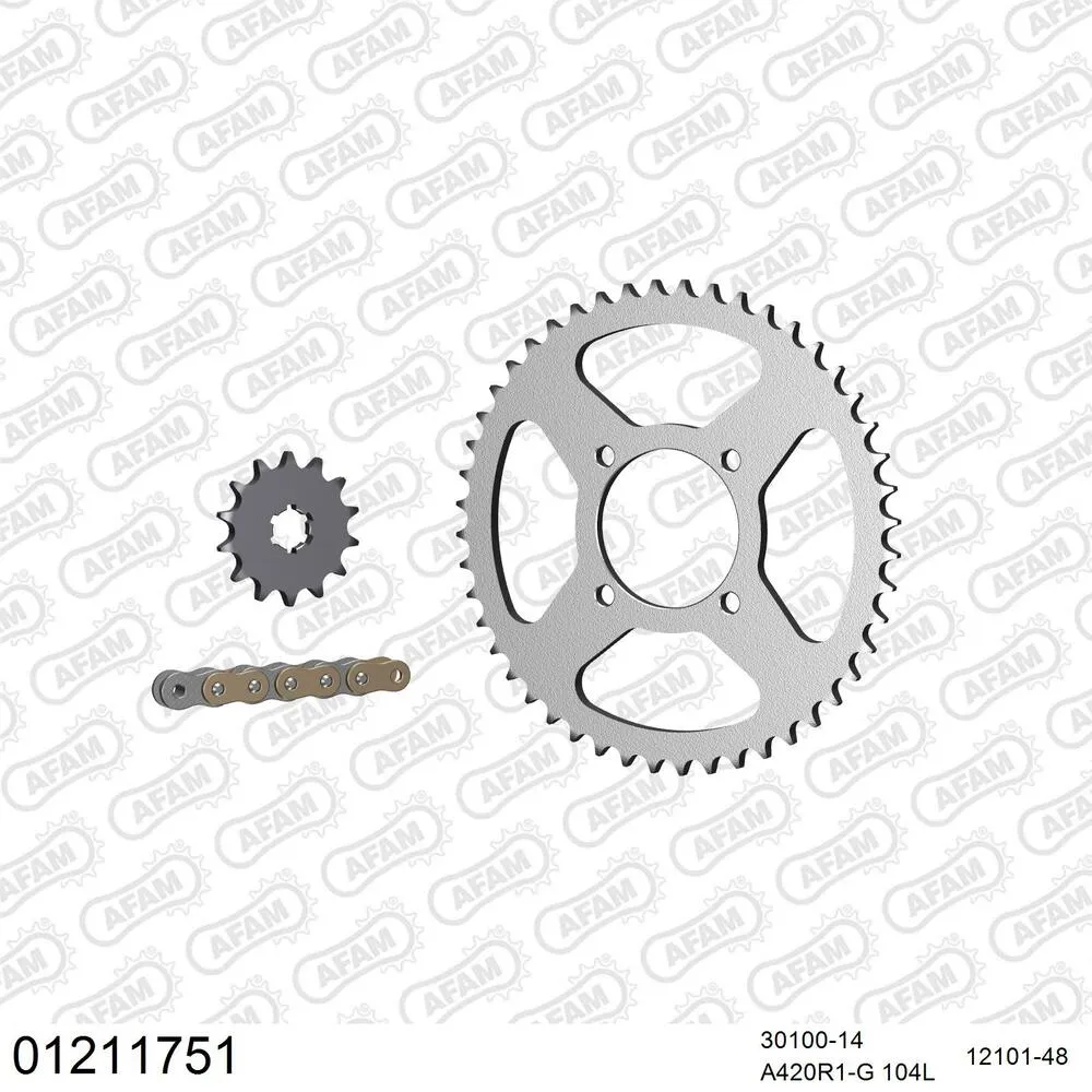 AFAM Kettensatz Stahl 420 R1-G 14x48 - Yamaha RT 100 1993-03 - 01211751