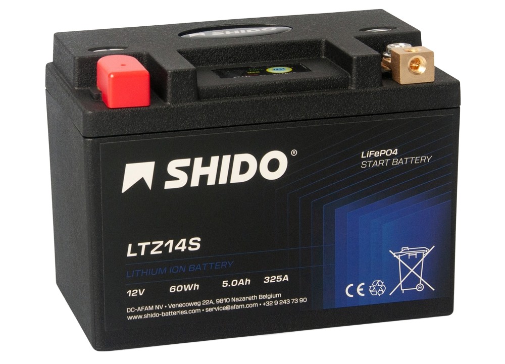Shido LTZ14S Lithium Ion Batterie 12V 60 Wh