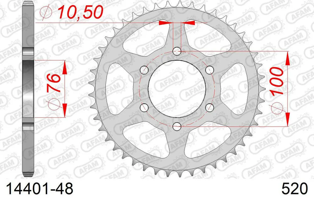 AFAM Kettensatz Stahl 520 XMR3 15x48 - Suzuki DR 750 S 1988 - 01477500