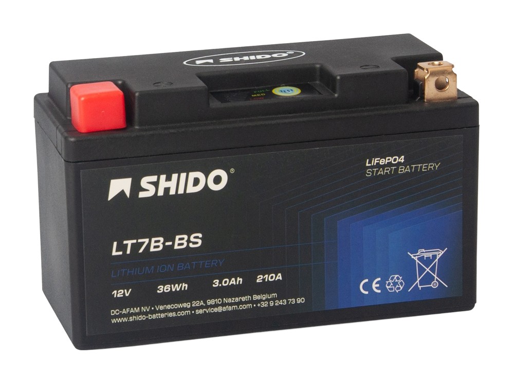 Shido LT7B-BS Lithium Ion Batterie 12V 36 Wh