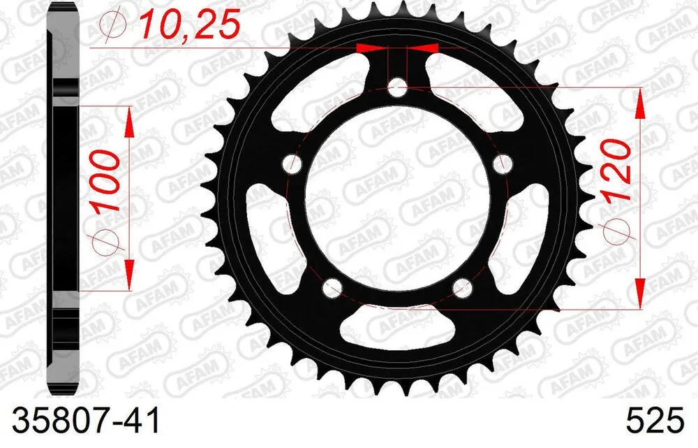 AFAM Kettensatz Stahl 525 XHR3-G 16x41 - Aprilia RSV4 1000 RF Racing Factory 2015-22 - KIT106041