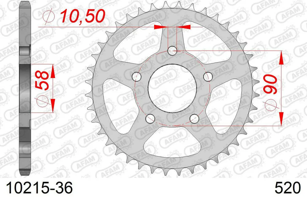 10215-36 AFAM Kettensatz Stahl 520 XLR2 13x36 - Honda NSR 125 F 1988-92 - 01013306