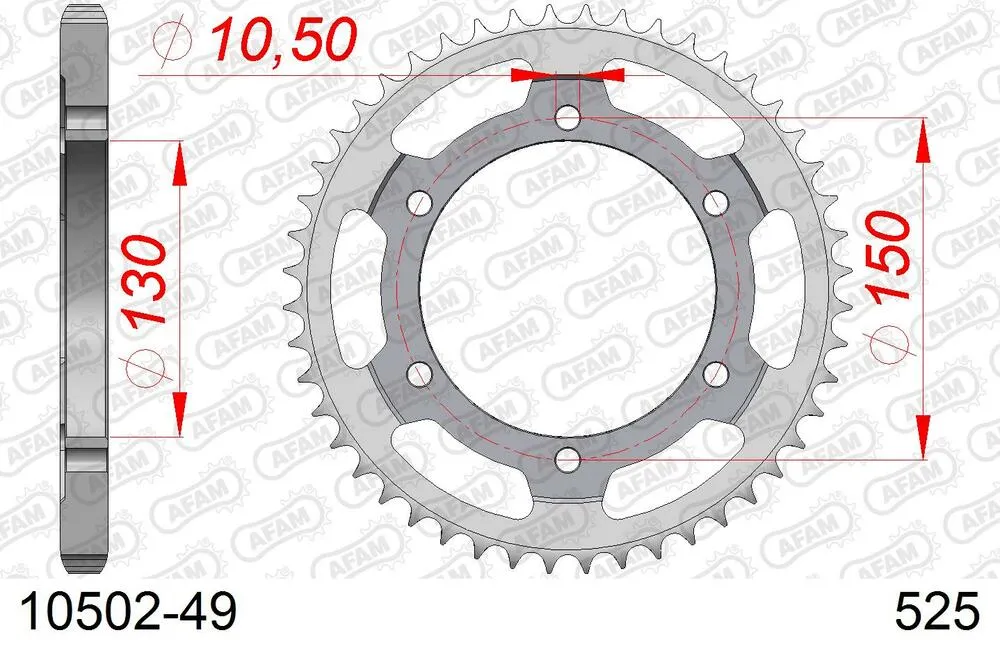 AFAM Kettensatz Stahl 525 XMR3 16x49 - Honda XRV 650 Africa Twin 1988-89 - KIT101191