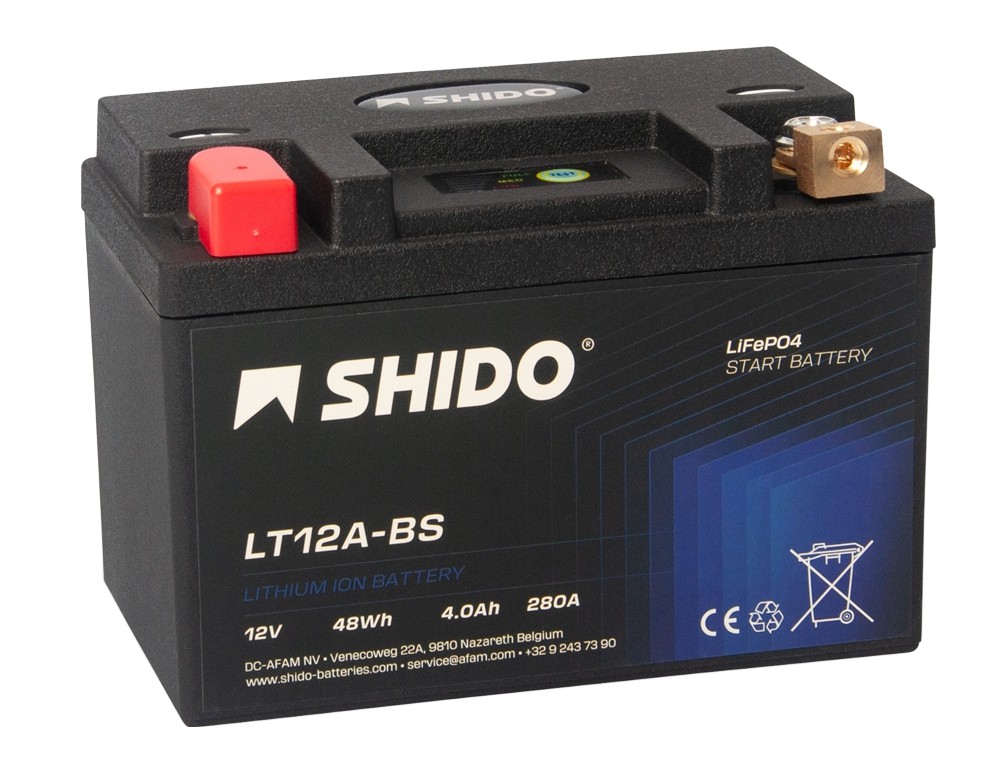 Shido LT12A-BS Lithium Ion Batterie 12V 48 Wh
