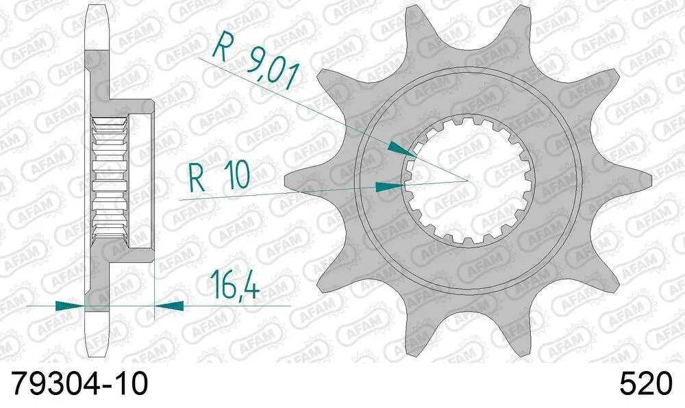 79304-10 AFAM Kettensatz Aluminium 520 MR2-G 10x41 - Montesa 250 4RT Cota 2005-24 - 07826676
