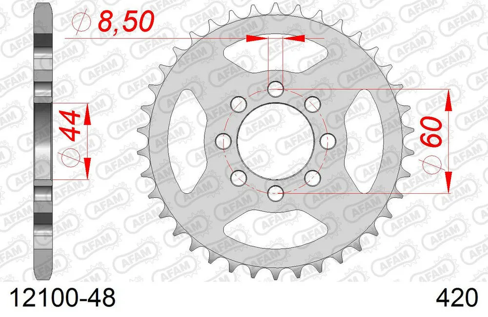 AFAM Kettensatz Stahl 420 R1-G 13x48 - Yamaha DT 50 R 1989-97 - 01201606