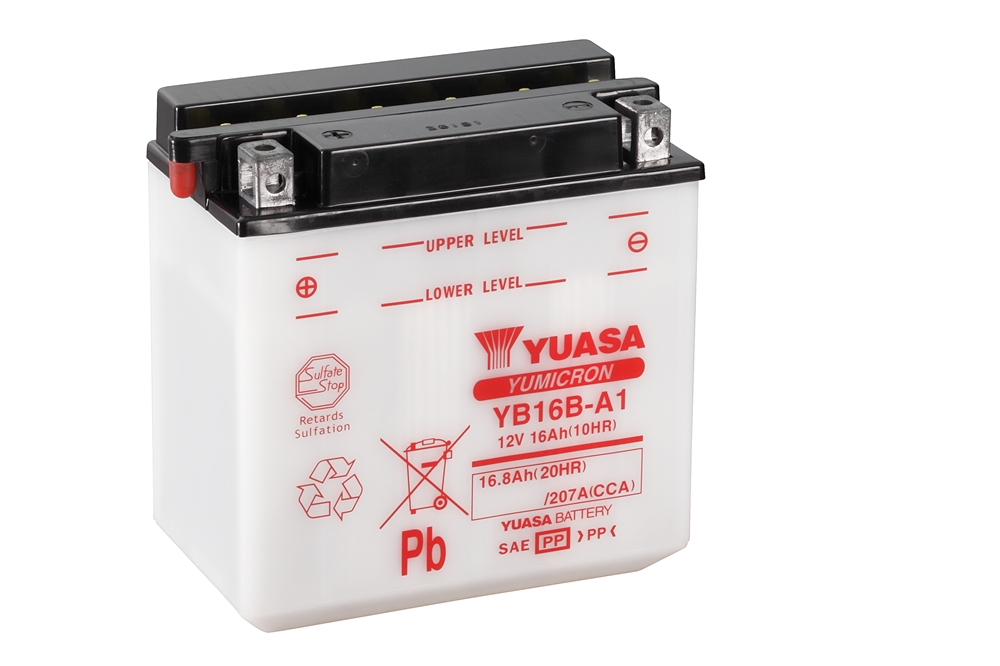 Yuasa YB16B-A1 Batterie YuMicron® 12V 16 AH (CP) mit Säurepack Yuasa YB16B-A1 Batterie YuMicron® 12V 16 AH (CP) mit Säurepack
