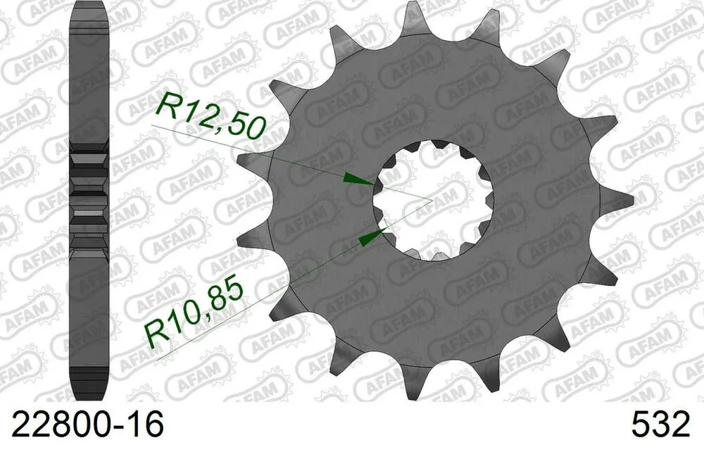 AFAM Kettensatz Stahl 532 ZVX 16x44 - Suzuki GSX-R 1100 W 1995-98 - 01492251