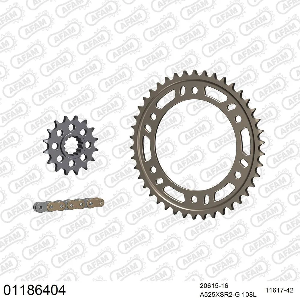 01186404 AFAM Kettensatz Aluminium 525 XSR2-G 16x42 - Honda CBR 900 RR Fireblade 2000-03 - 01186404
