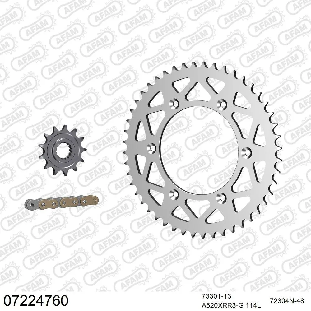 07224760 AFAM Kettensatz Aluminium 520 XRR3-G 13x48 - KTM GS 250 1992-93 - 07224760