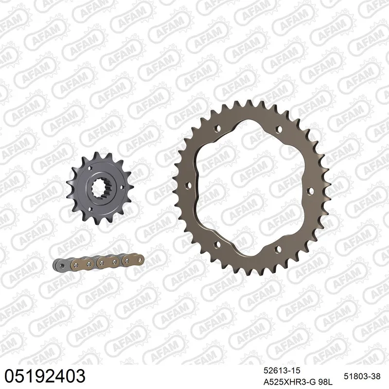 AFAM Kettensatz Aluminium 525 XHR3-G 15x38 - Ducati 1098 2007-09 - 05192403