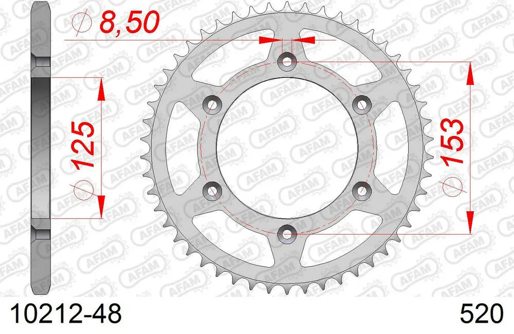 AFAM Kettensatz Stahl 520 MR2-G 13x48 - Honda CRF 150 F 2003-05 - 01015851