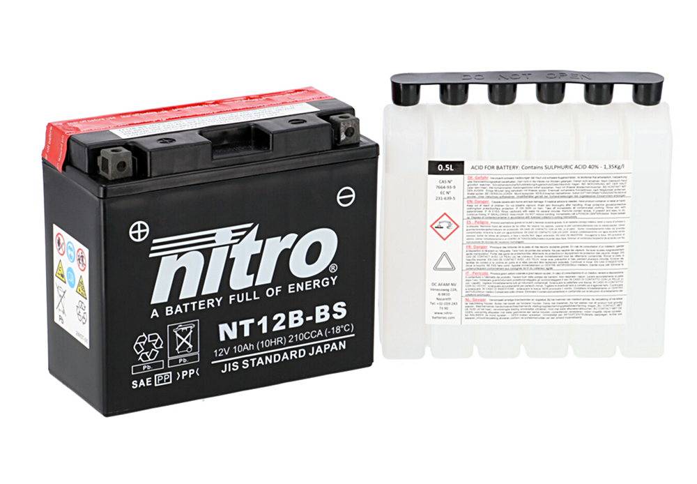 Nitro NT12B-BS AGM Batterie 12V 10 Ah mit Säurepack Nitro NT12B-BS AGM Batterie 12V 10 Ah mit Säurepack