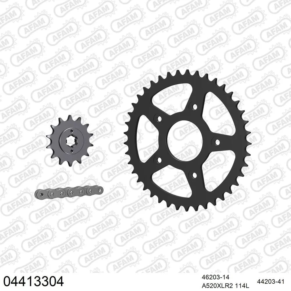 AFAM Kettensatz Stahl 520 XLR2 14x41 - Cagiva 125 Mito Evo 1992-99 - 04413304