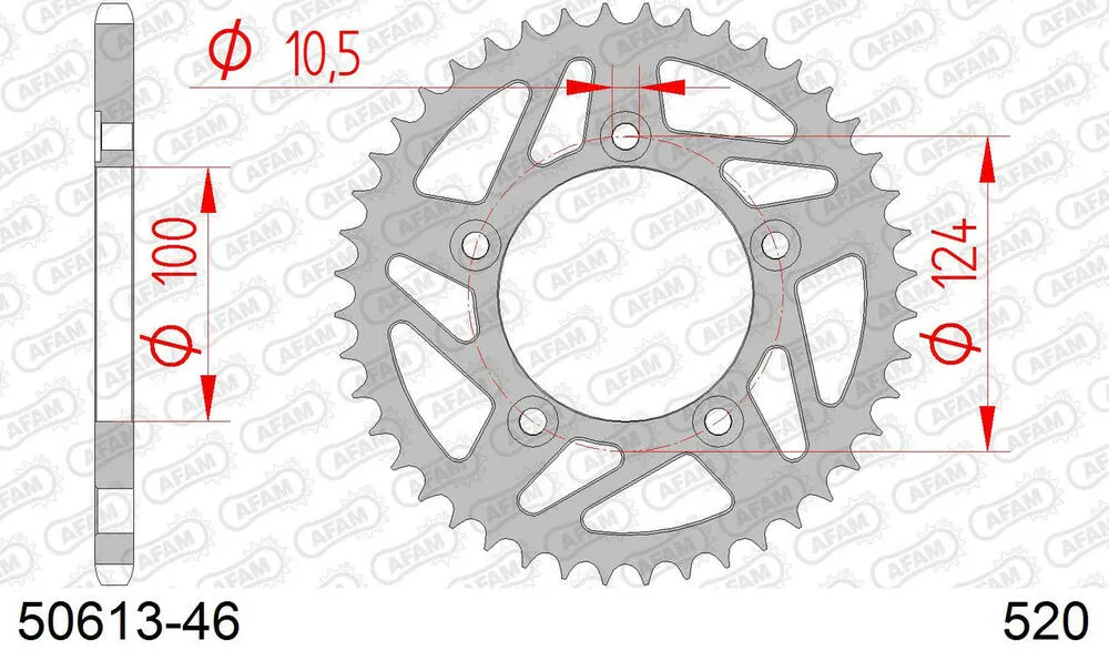 50613-46 AFAM Kettensatz Stahl 520 XHR2-G 15x46 - Ducati 800 Scrambler Café Racer 2015-22 - 05080100