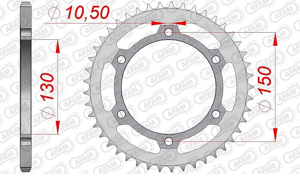afam_kettenrad_hinten_10501 AFAM Kettensatz Stahl 520 XMR2 15x47 - Honda NX 650 Dominator 1991-95