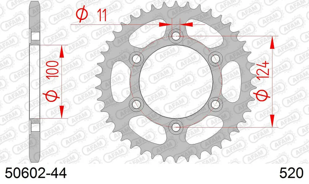 50602-44 AFAM Kettensatz Stahl 520 XMR3 15x44 - Ducati 620 S Supersport 2003 - 05072241