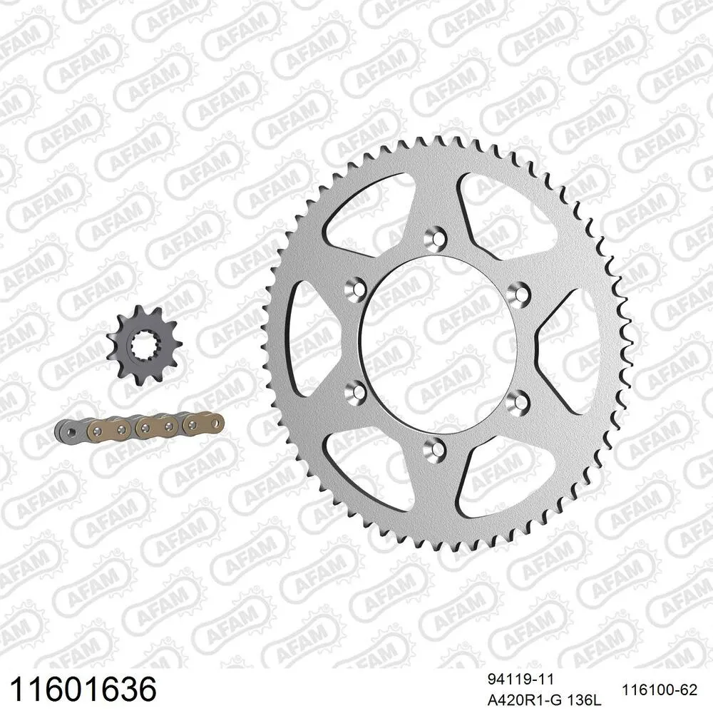 AFAM Kettensatz Stahl 420 R1-G 11x62 - CPI 50 Supermoto 2006-12 - 11601636