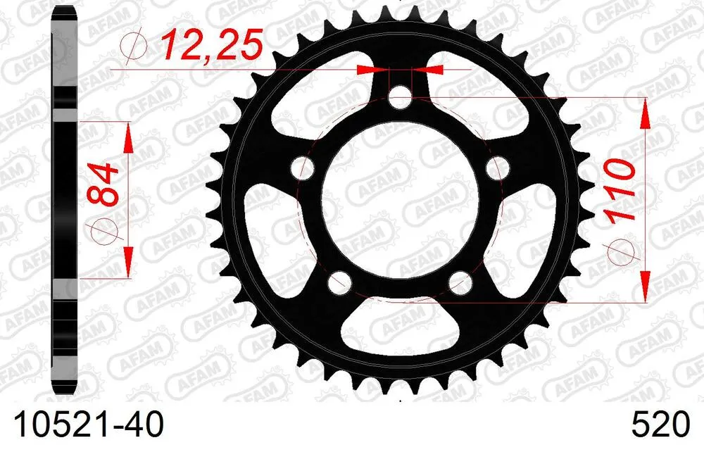10521-40 AFAM Kettensatz Stahl 520 XMR3 15x40 - Honda CMX 500 A Rebel 2017-24 - 01059161