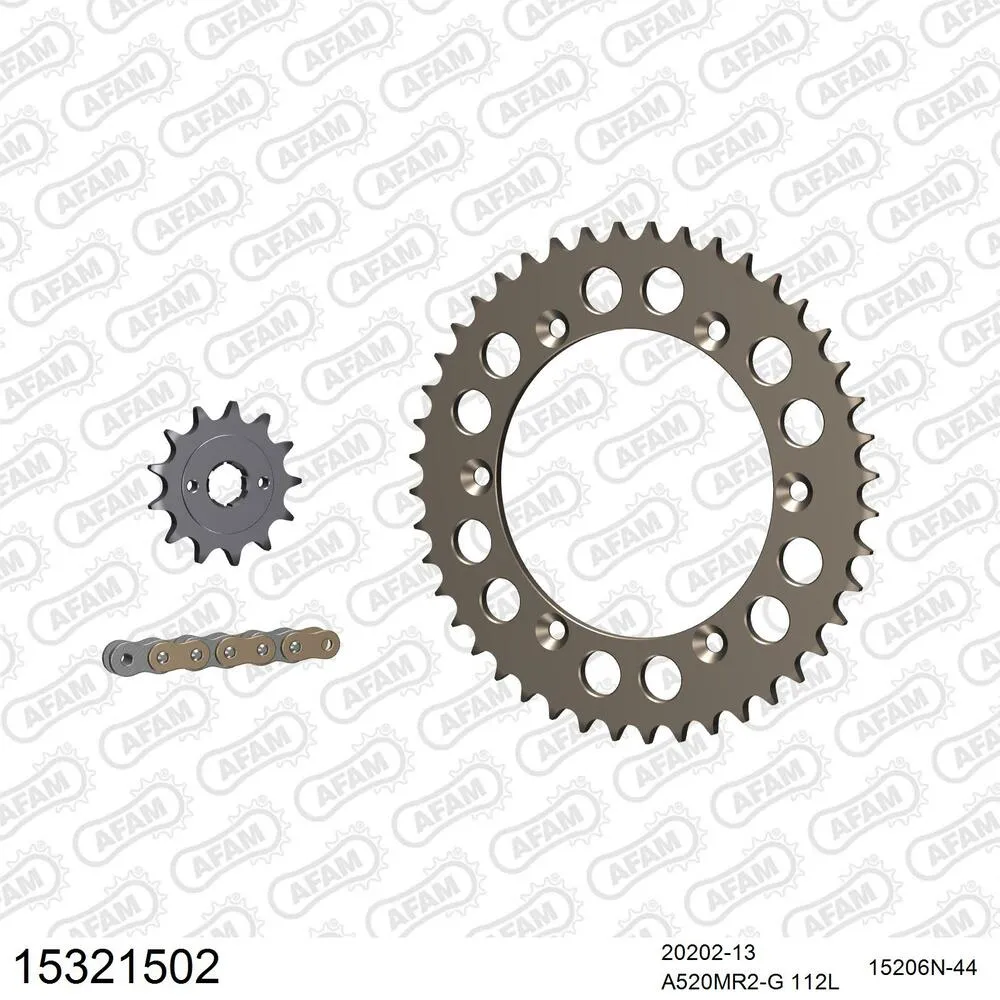 15321502 AFAM Kettensatz Aluminium 520 MR2-G 13x44 - AJP PR4 125 Enduro 2004-11 - 15321502