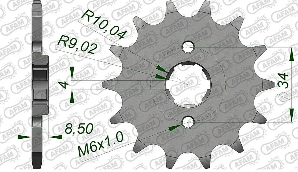 AFAM Kettensatz Stahl 520 XLR2 13x39 - Honda CA 125 Rebel 1995-00