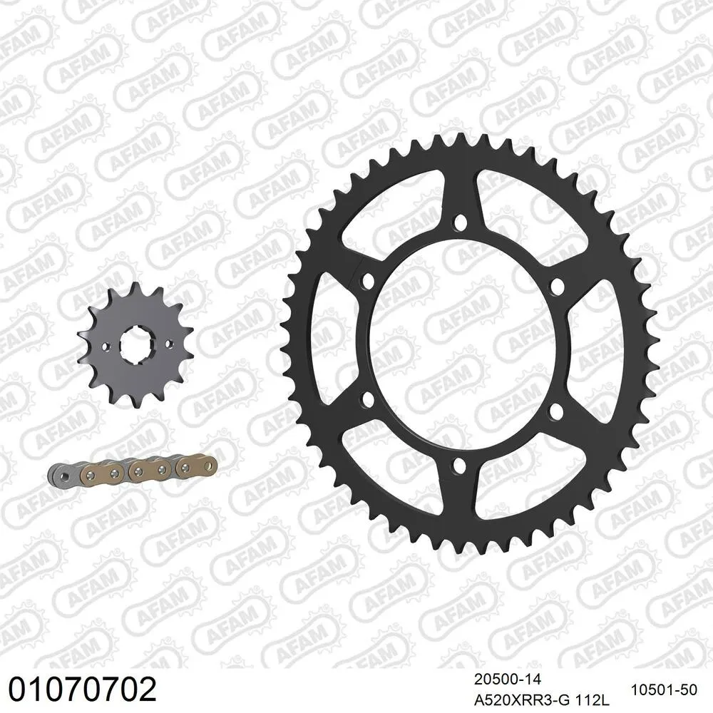 AFAM Kettensatz Stahl 520 XRR3-G 14x50 - Honda XR 600 R 1988-90 - 01070702