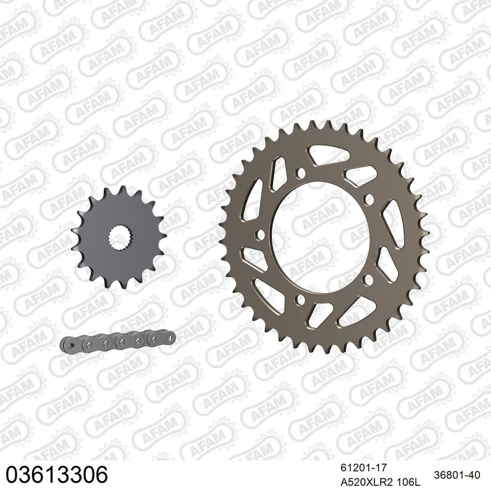 03613306 AFAM Kettensatz Aluminium 520 XLR2 17x40 - Aprilia RS 125 2006-12 - 03613306