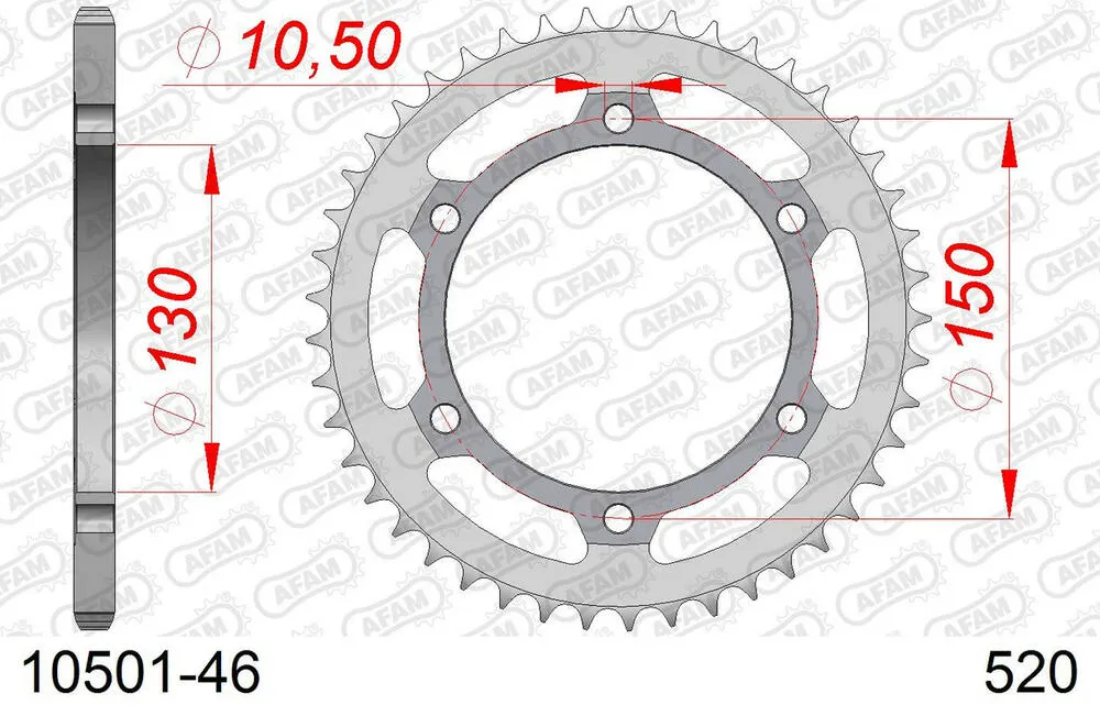 10501-46 AFAM Kettensatz Stahl 520 XMR3 15x46 - Honda NX 650 1996-02 - 01073503