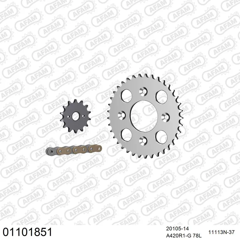 AFAM Kettensatz Aluminium 420 R1-G 14x37 - Honda CRF 50 F 2004-24 - 01101851