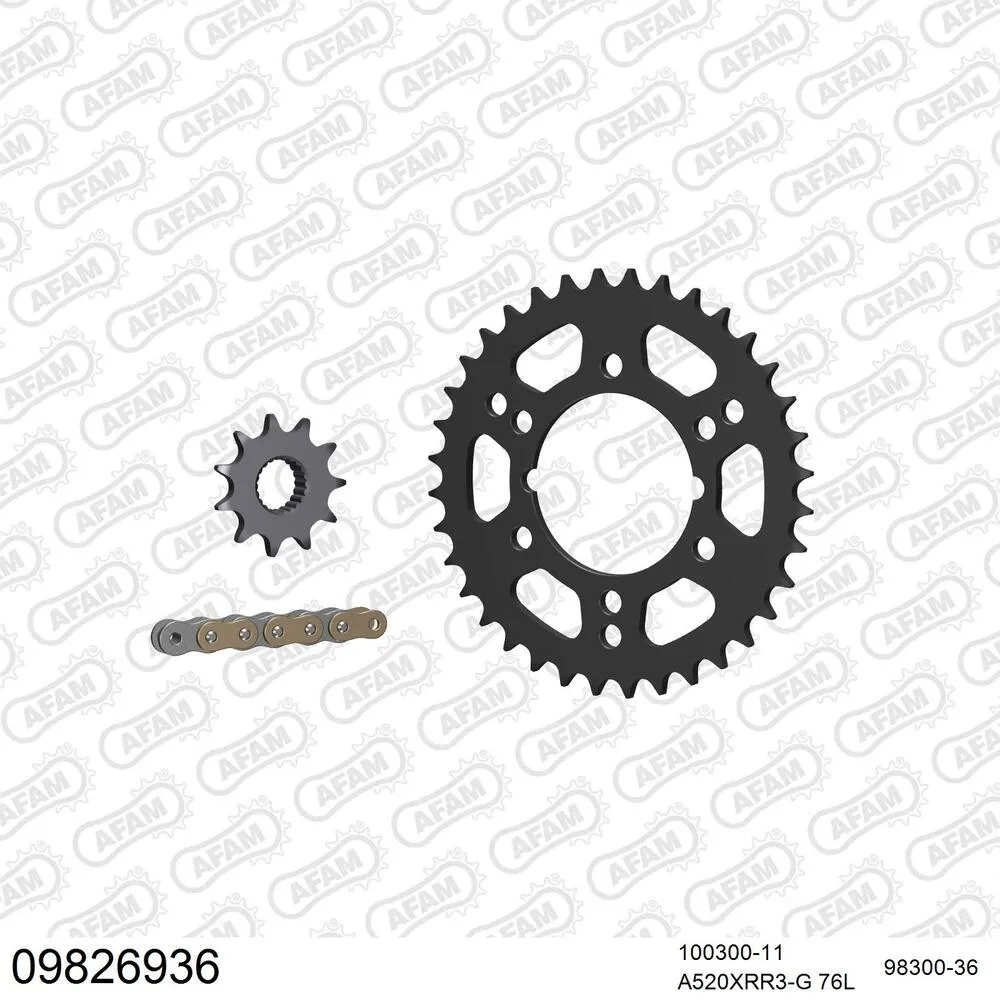 09826936 AFAM Kettensatz Stahl 520 XRR3-G 11x36 - Polaris 250 Trail Blazer 2001-06 - 09826936