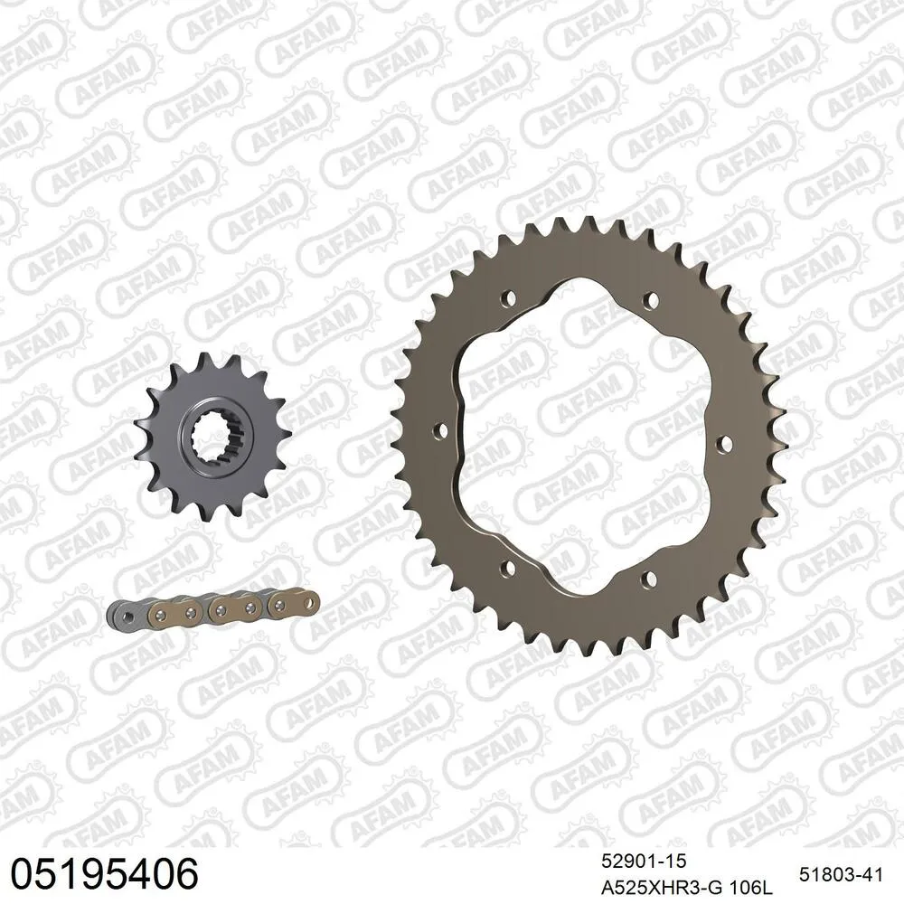 AFAM Kettensatz Aluminium 525 XHR3-G 15x41 - Ducati 1199 Panigale R 2013-15 - 05195406