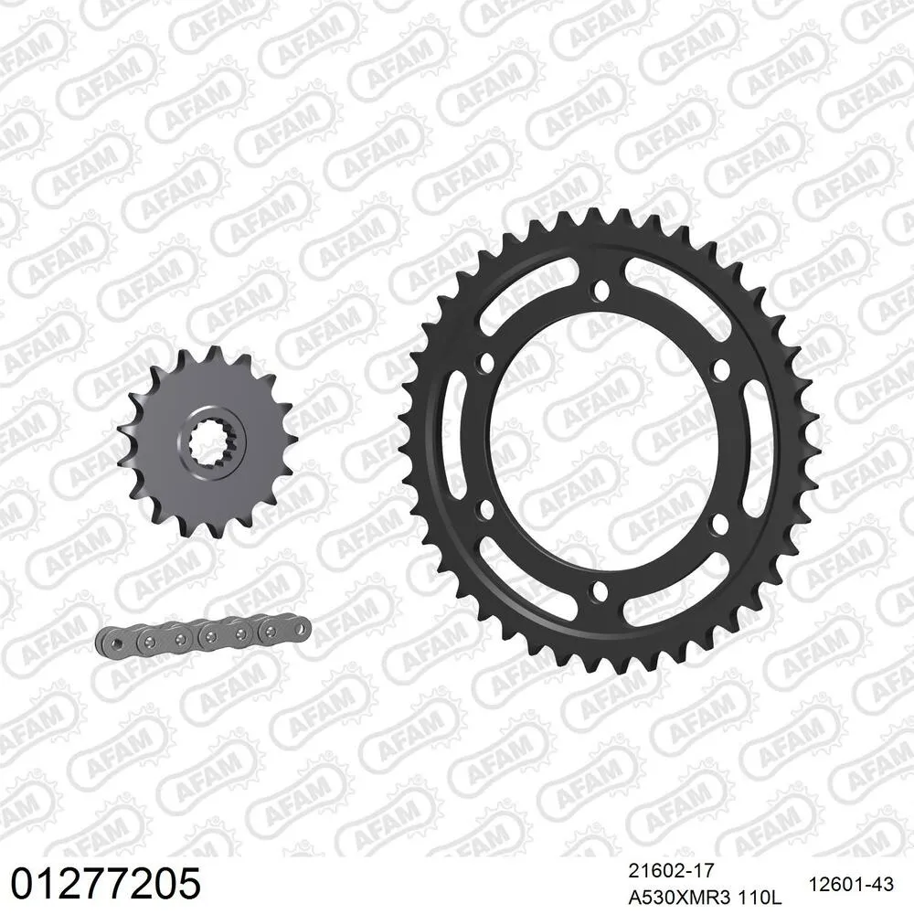 AFAM Kettensatz Stahl 530 XMR3 17x43 - Yamaha FZ 750 Genesis 1990-91 - 01277205