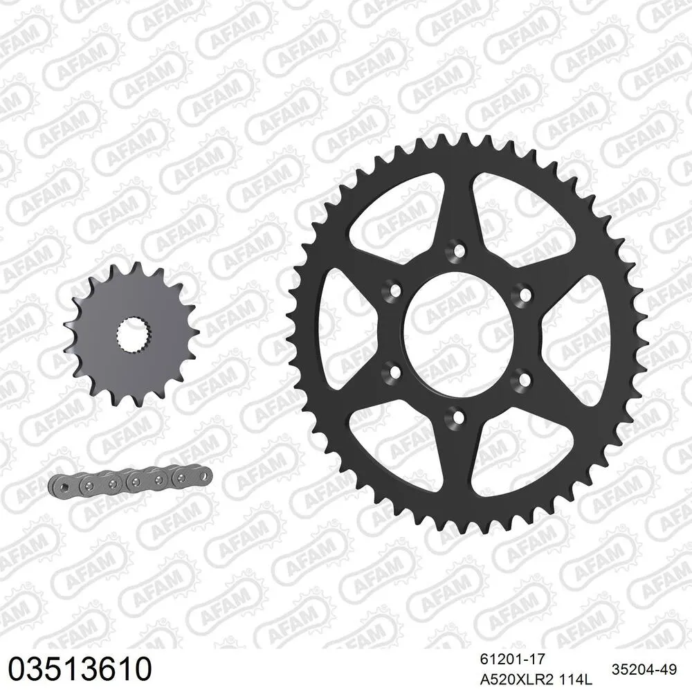 AFAM Kettensatz Stahl 520 XLR2 17x49 - Aprilia RX 125 2008-12 - 03513610