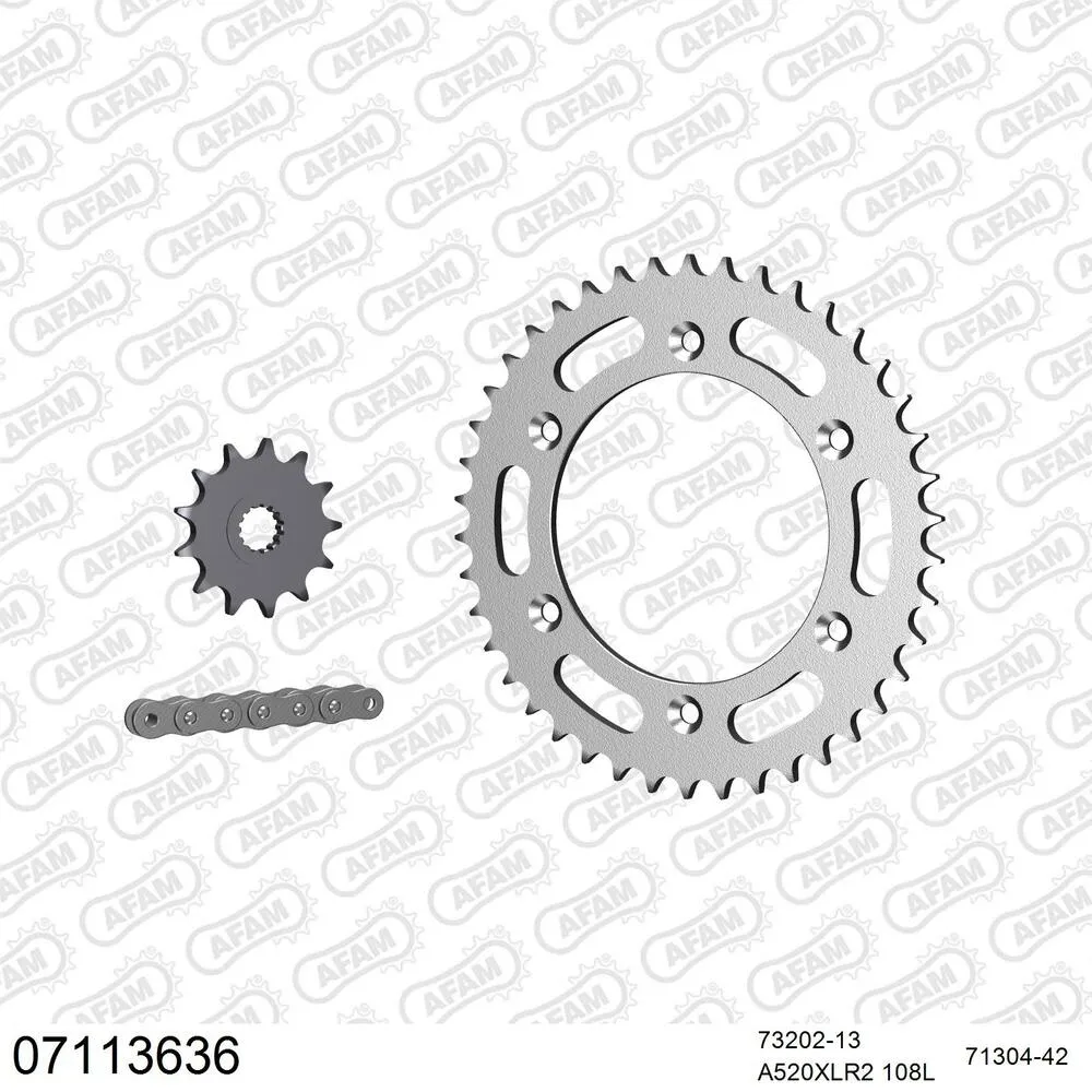 AFAM Kettensatz Stahl 520 XLR2 13x42 - KTM 125 Sting 1997-98 - 07113636