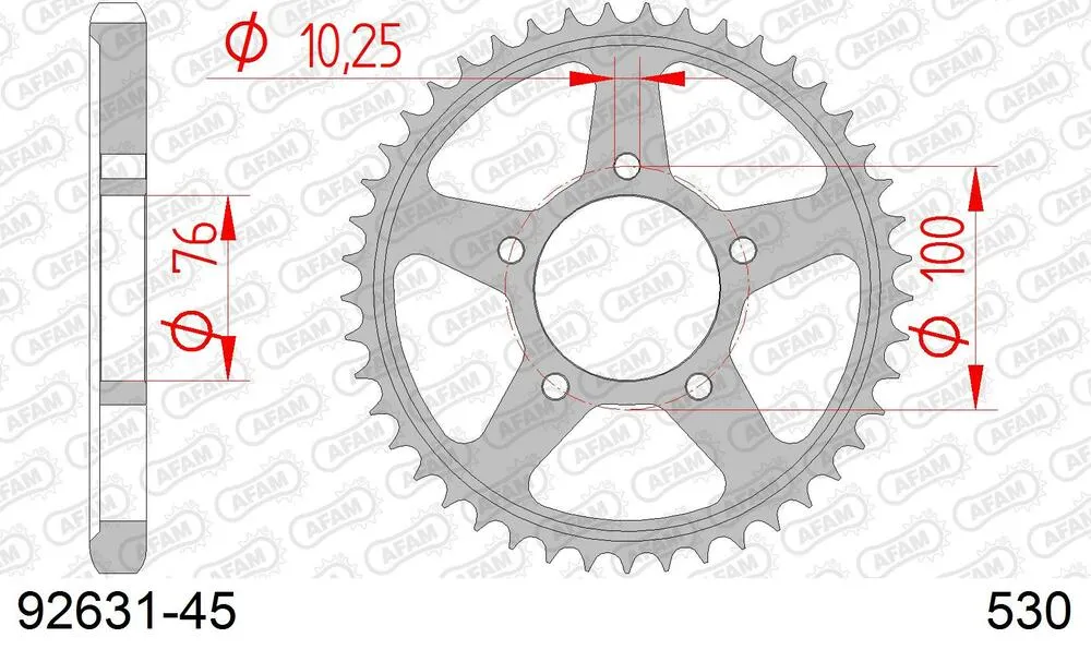 AFAM Kettensatz Stahl 530 XHR2-G 17x45 - Yamaha YZF-R 1 SP 2006 - 01289371