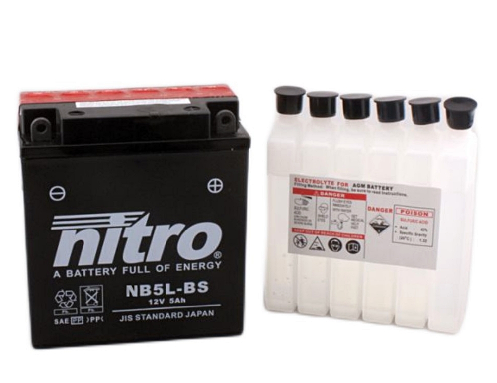 Nitro NB5L-BS AGM Batterie 12V 5 Ah mit Säurepack Nitro NB5L-BS AGM Batterie 12V 5 Ah mit Säurepack