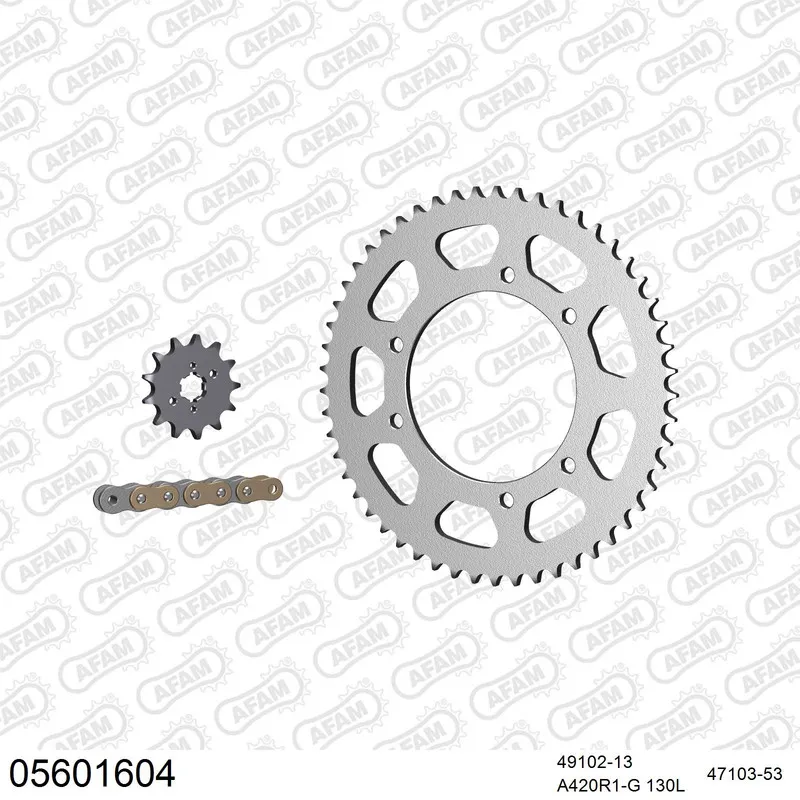 AFAM Kettensatz Stahl 420 R1-G 13x53 - Gilera RCR 50 Enduro 2003-05 - 05601604