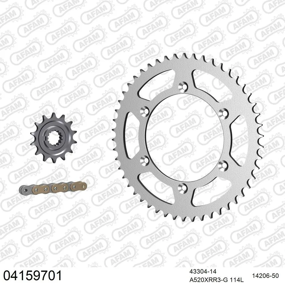 AFAM Kettensatz Stahl 520 XRR3-G 14x50 - Sherco 500 SEF Factory 2019-24 - 04159701