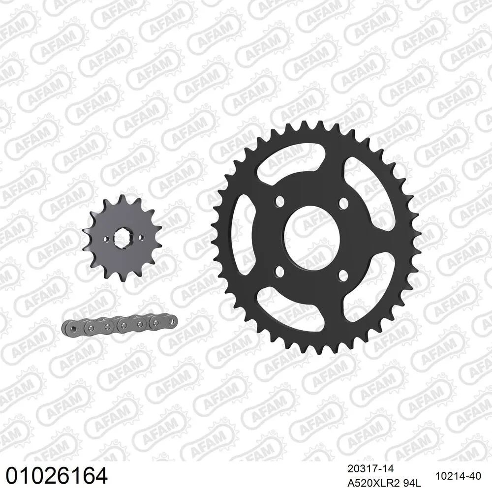 AFAM Kettensatz Stahl 520 XLR2 14x40 - Honda CM 250 1983-84 - 01026164