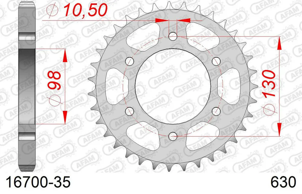 16700-35 AFAM Kettensatz Stahl 630 MO 15x35 - Kawasaki Z 900 1973-75 - 01686200