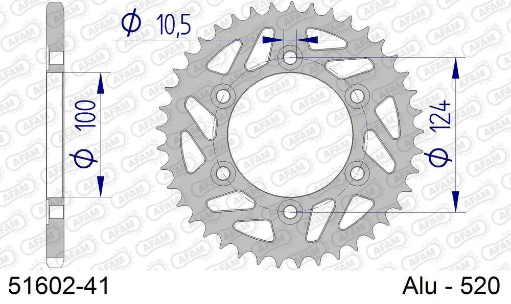 51602-41 AFAM Kettensatz Aluminium 520 XMR3 15x41 - Ducati 600 Supersport 1995-98 - 05170242
