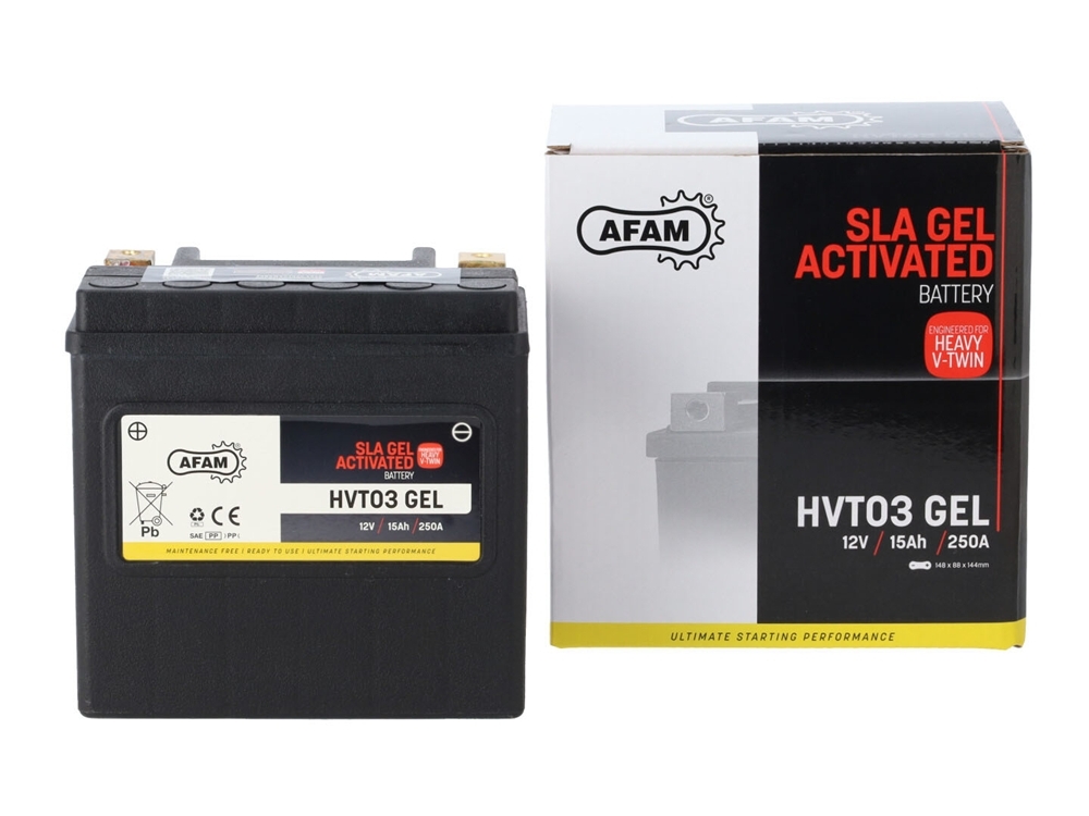 AFAM HVT 03 GEL SLA Batterie 12V 15AH 250A - Einbaufertig (65958-04 YTX14L-BS HVT03)
