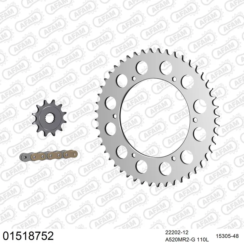 AFAM Kettensatz Aluminium 520 MR2-G 12x48 - Suzuki PE 175 1983-84 - 01518752