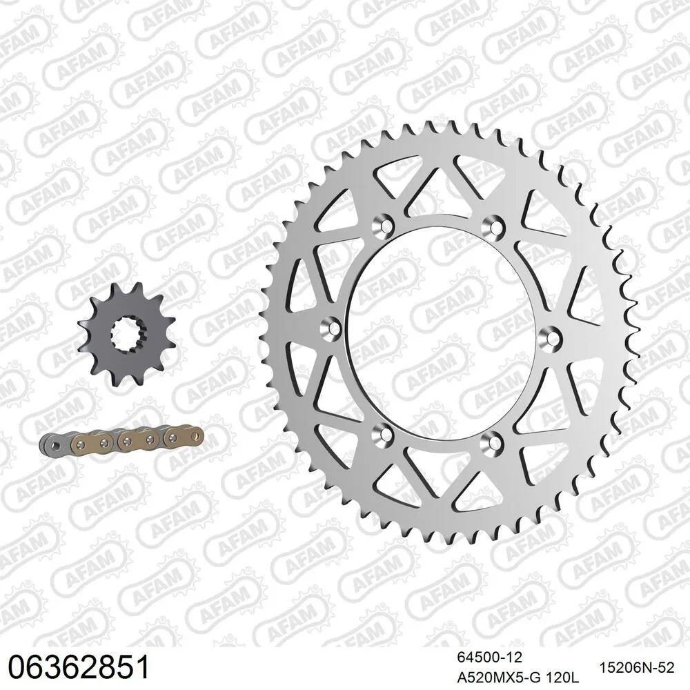 06362851 AFAM Kettensatz Aluminium 520 MX6-GG 12x52 - Husqvarna TC 510 1990 - 06362851