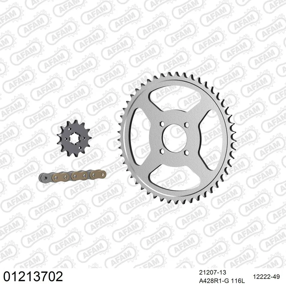 01213702 AFAM Kettensatz Stahl 428 R1-G 13x49 - Yamaha TT-R 125 2000-01 - 01213702