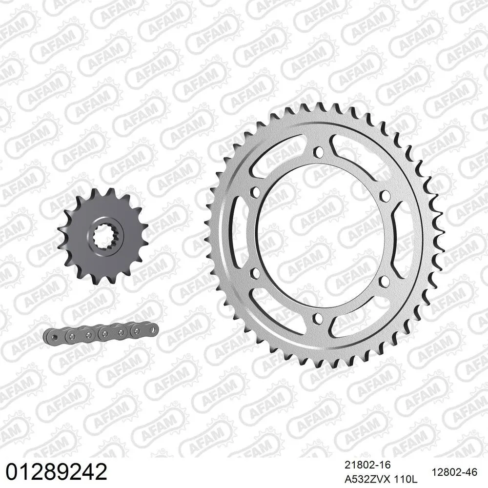 01289242 AFAM Kettensatz Stahl 532 ZVX 16x46 - Yamaha FZR 1000 Genesis 1987-88 - 01289242
